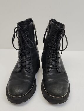 Sam Edelman Black Leather Combat Boots Size 4.5